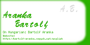 aranka bartolf business card